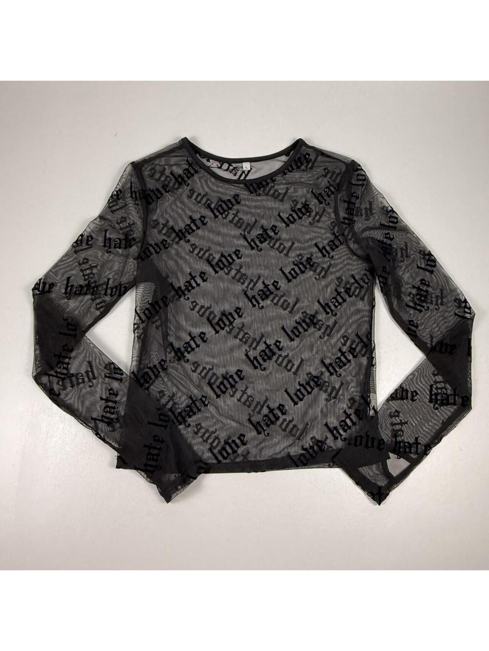 Women's Grey and Black Blous